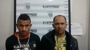 Sidney de Jesus Cardoso, 36 anos e seu filho Sindiclei Dias Cardoso, 19 anos, foram presos no dia 26 de abril