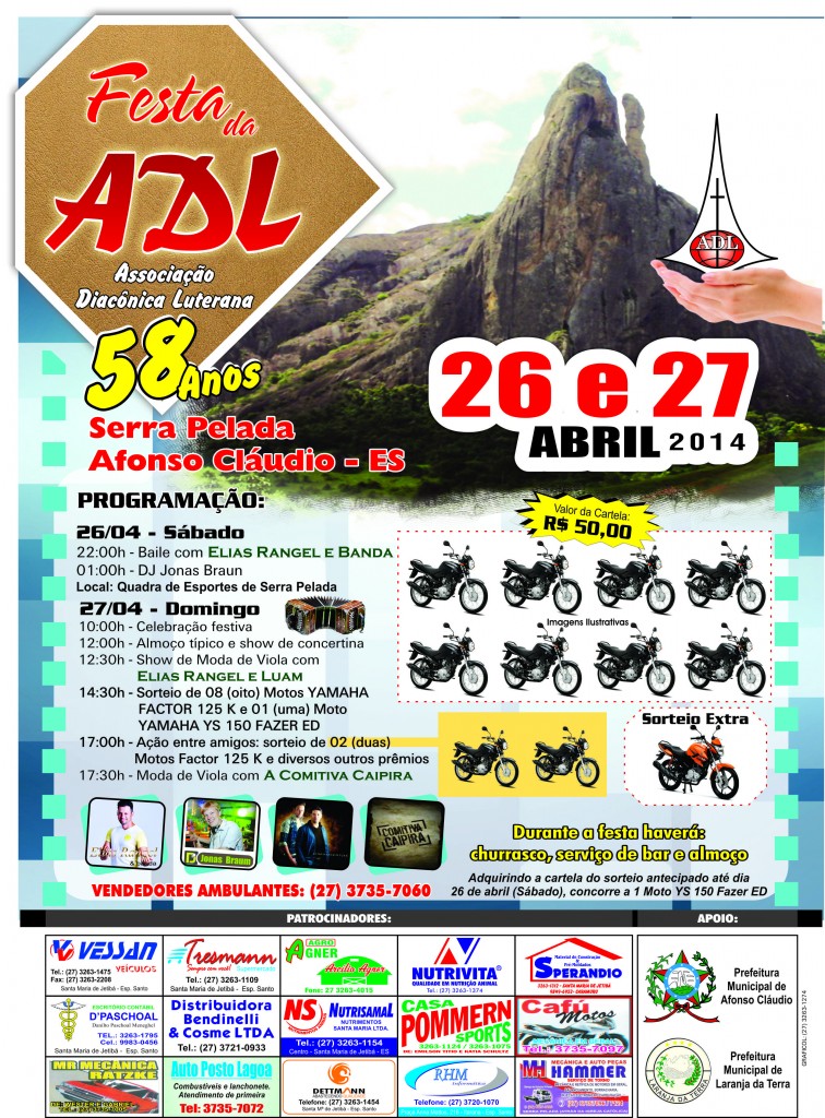 Acontece no próximo final de semana a festa da Associação Luterana ( ADL)- Venha fazer parte deste coro