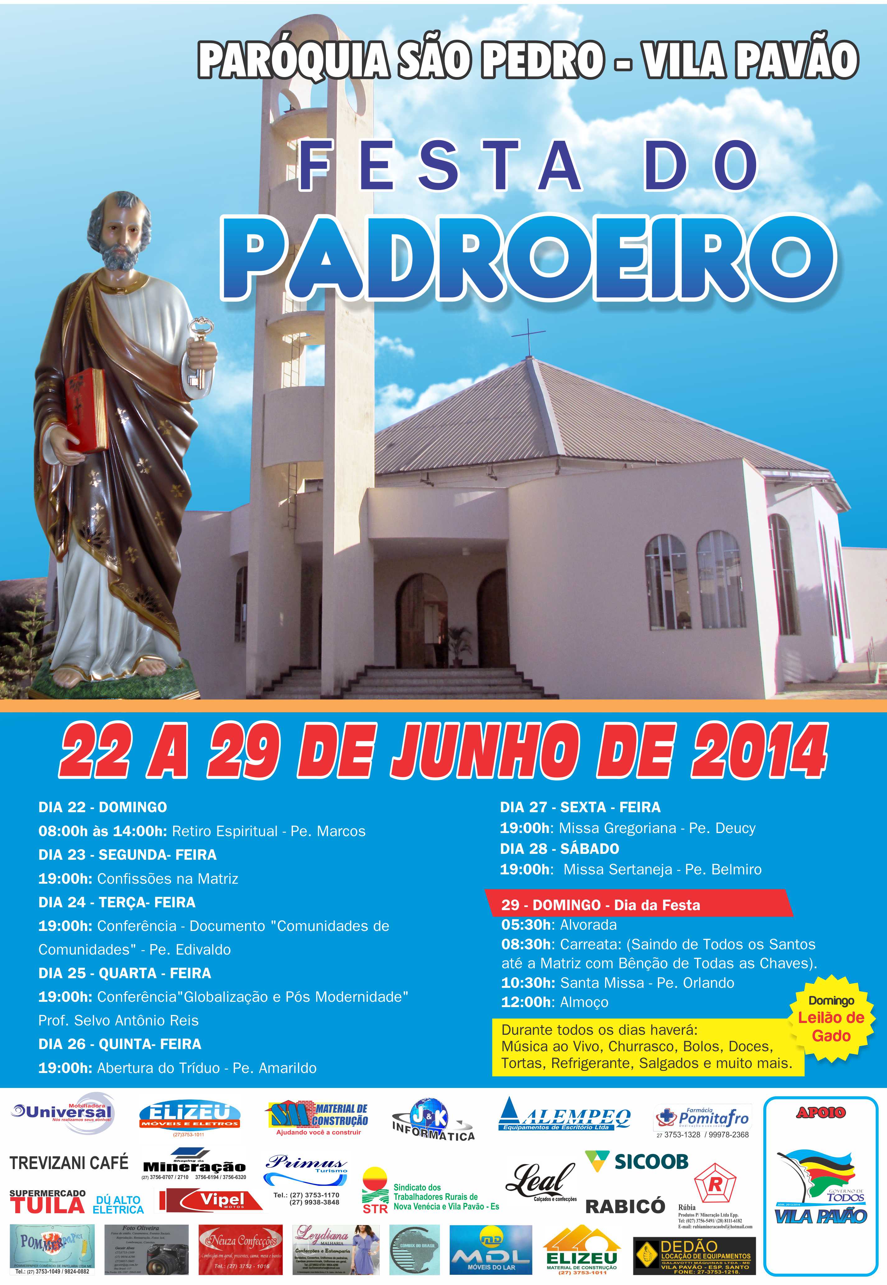 Comunidade São Pedro promove festa no período de 22 a 29 de junho