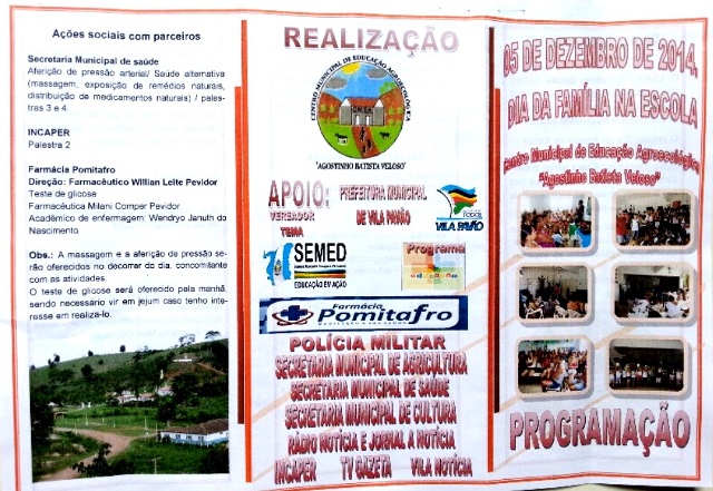 CMEA “Agostinho Batista Veloso” promove nesta sexta,  Dia da Família na Escola