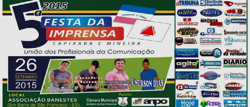 “5ª festa da Imprensa” vai reunir profissionais da imprensa Capixaba e Mineira