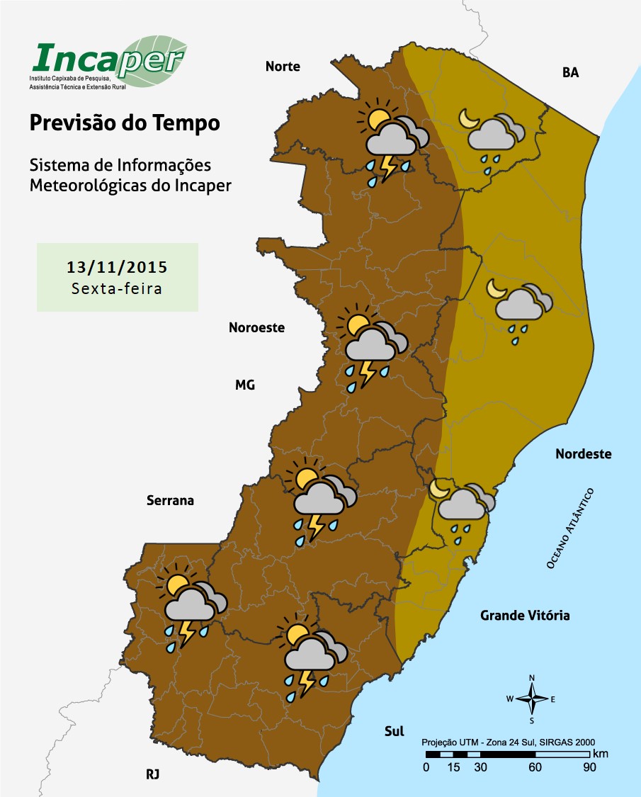 Previsão de chuva para Vila Pavão e região no fim de semana