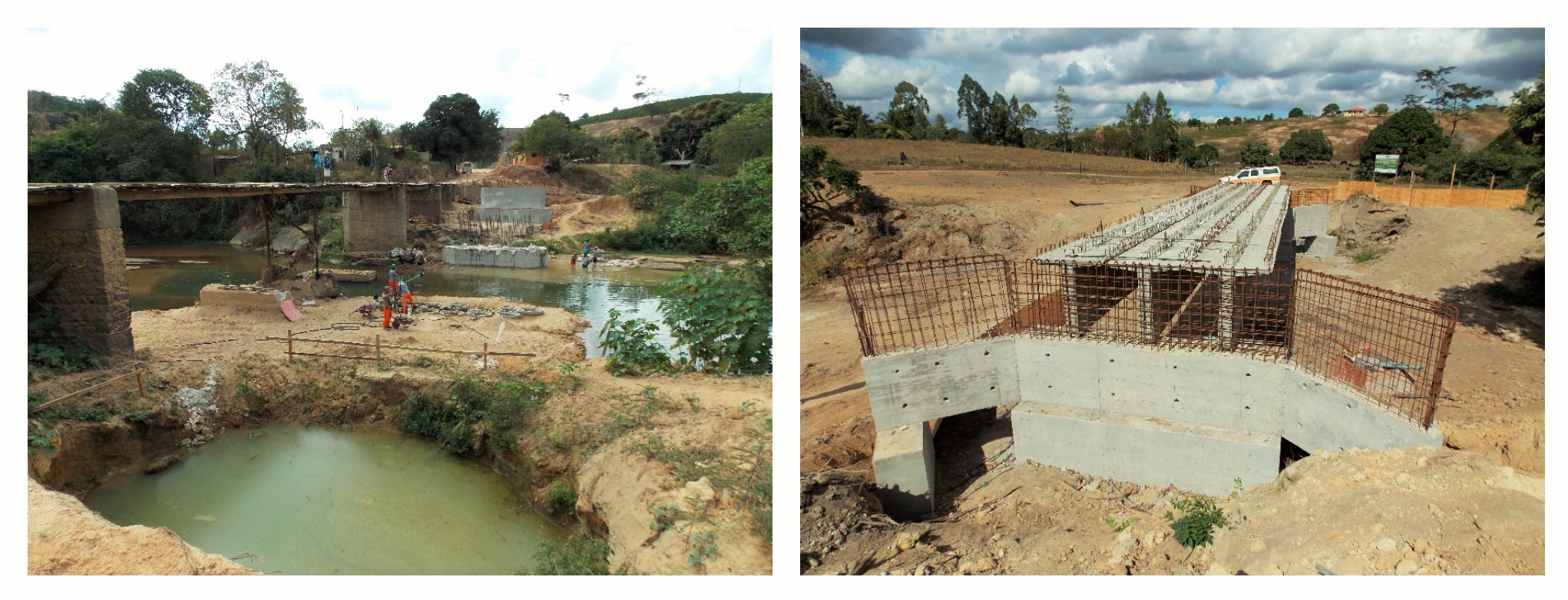 Obras de construção da ponte de São Gonçalo e Rio XV em Vila Pavão avançam