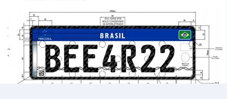 Carros brasileiros terão placas padrão do Mercosul