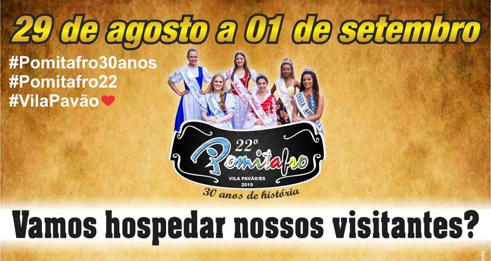 Vila Pavão está credenciando imóveis para hospedar visitantes durante a 22ª Pomitafro