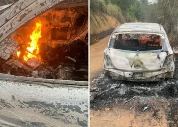 Corpo carbonizado é encontrado dentro de carro incendiado no Norte do ES