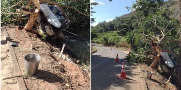 Acidente de trânsito de forte impacto é registrado em estrada rural de Vila Pavão